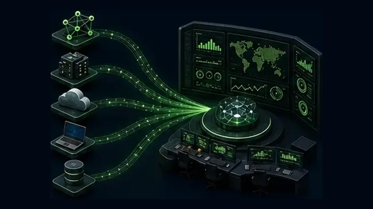 Security operations telemetry converging into detection, investigation, and response systems