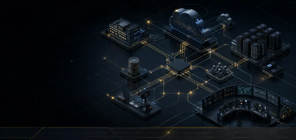 Vendor-neutral enterprise security architecture connecting users, branches, cloud, data center, identity, and security operations