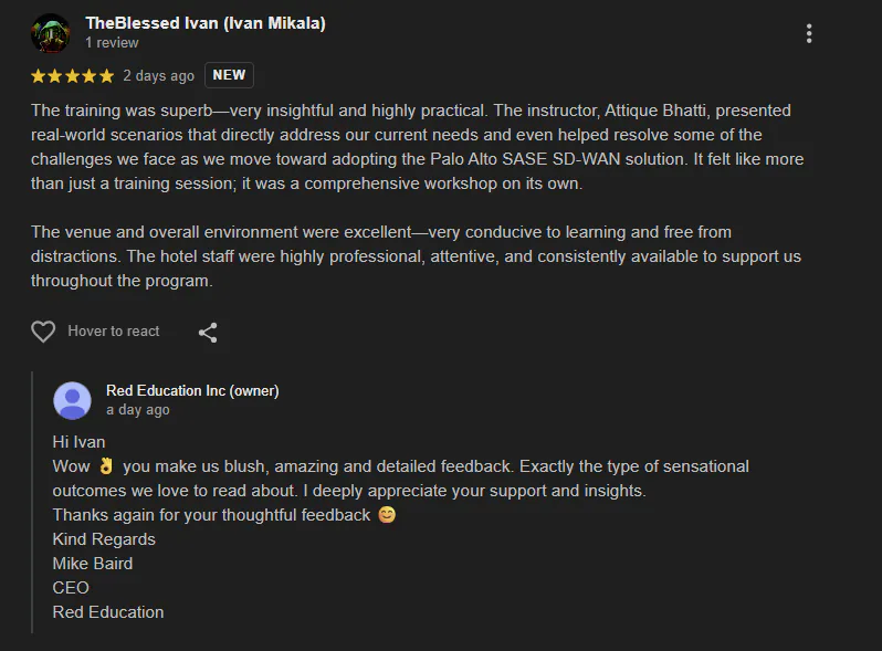 Original learner feedback source 4